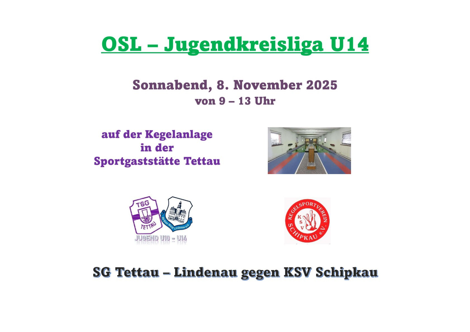 Heimspiel U14 vs. KSV Schipkau Heimspiel U14 vs. KSV Schipkau